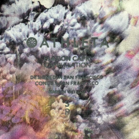 Athleta Leggings Womens Small Elation Capri Renewed Bloom Chrome Yoga Gym Active - Picture 4 of 11